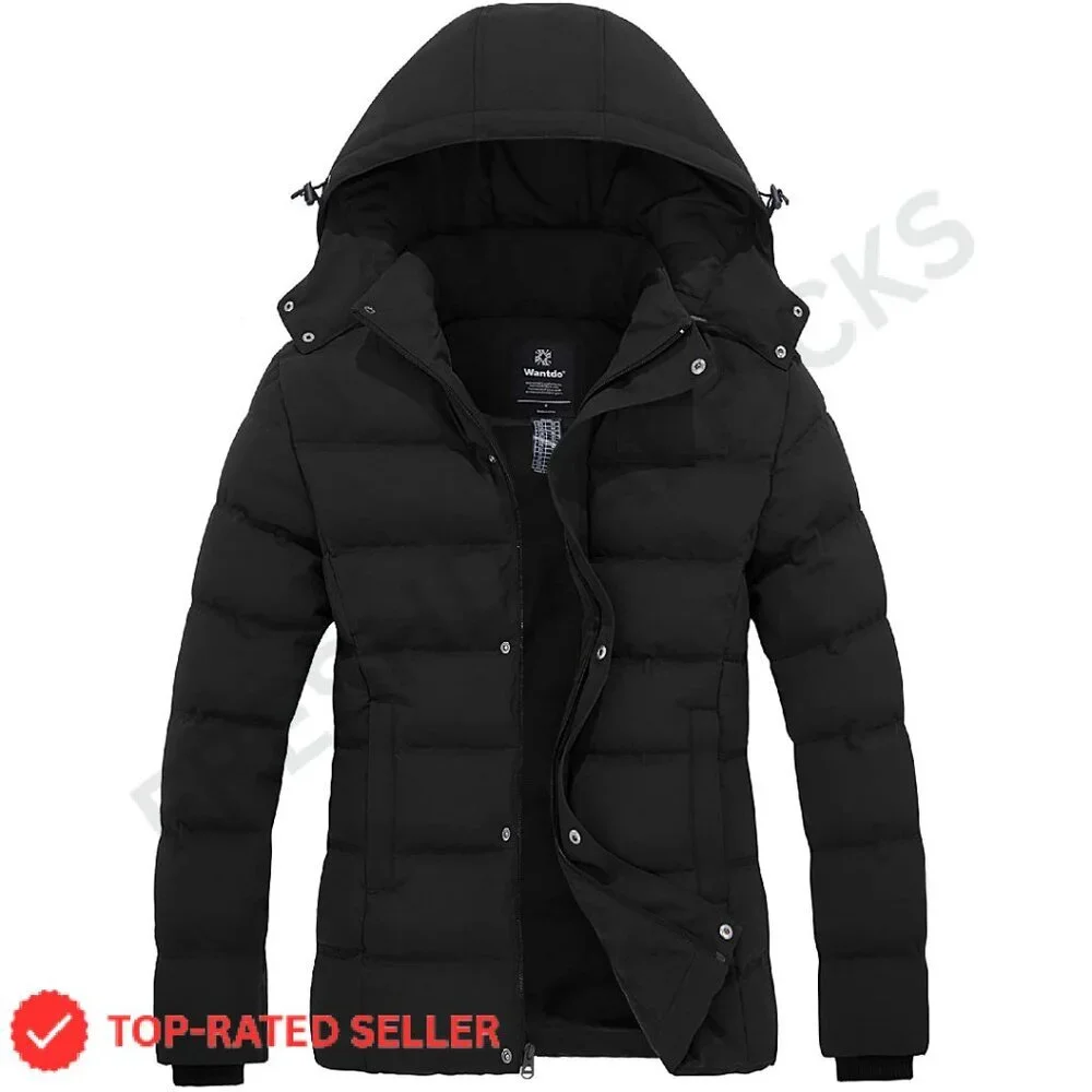 Quilted Puffer Jacket Hooded Winter Coat Thickened Elegant Chic Outerwear